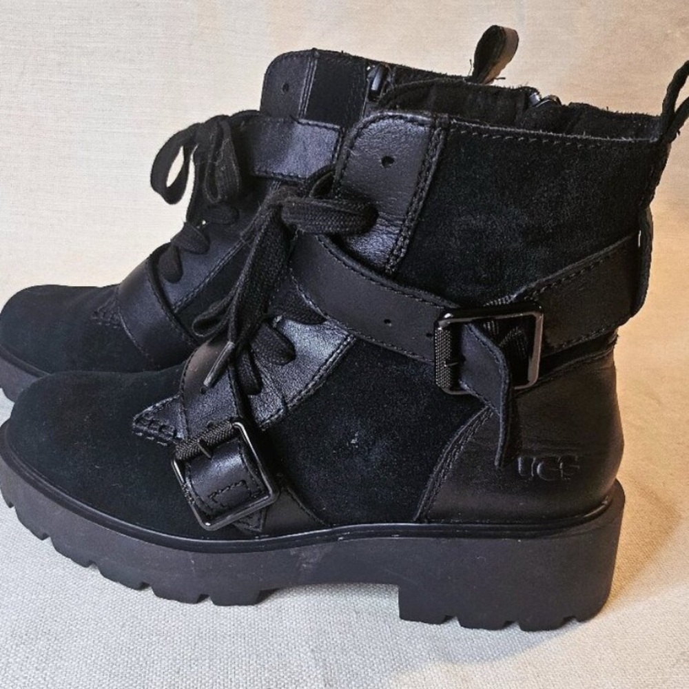 Dr. Martens Black Moto Boots with Buckle (like new)